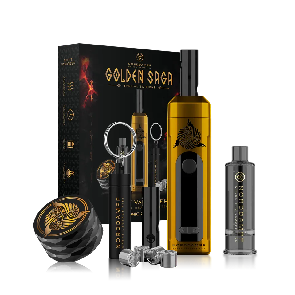 norddampf-relict-golden-saga-vaporizer-runic-gold-limited-edition image 1